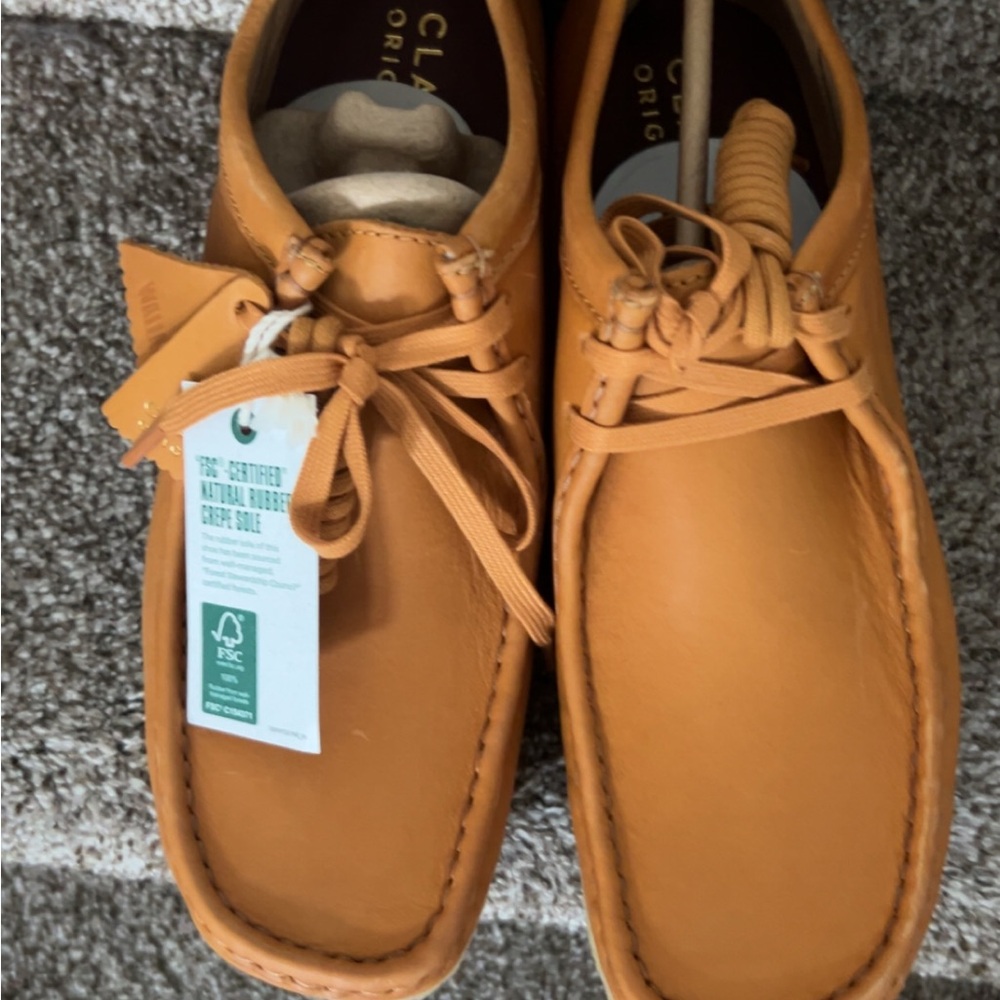 Clarks Men's Orange Leather Loafers